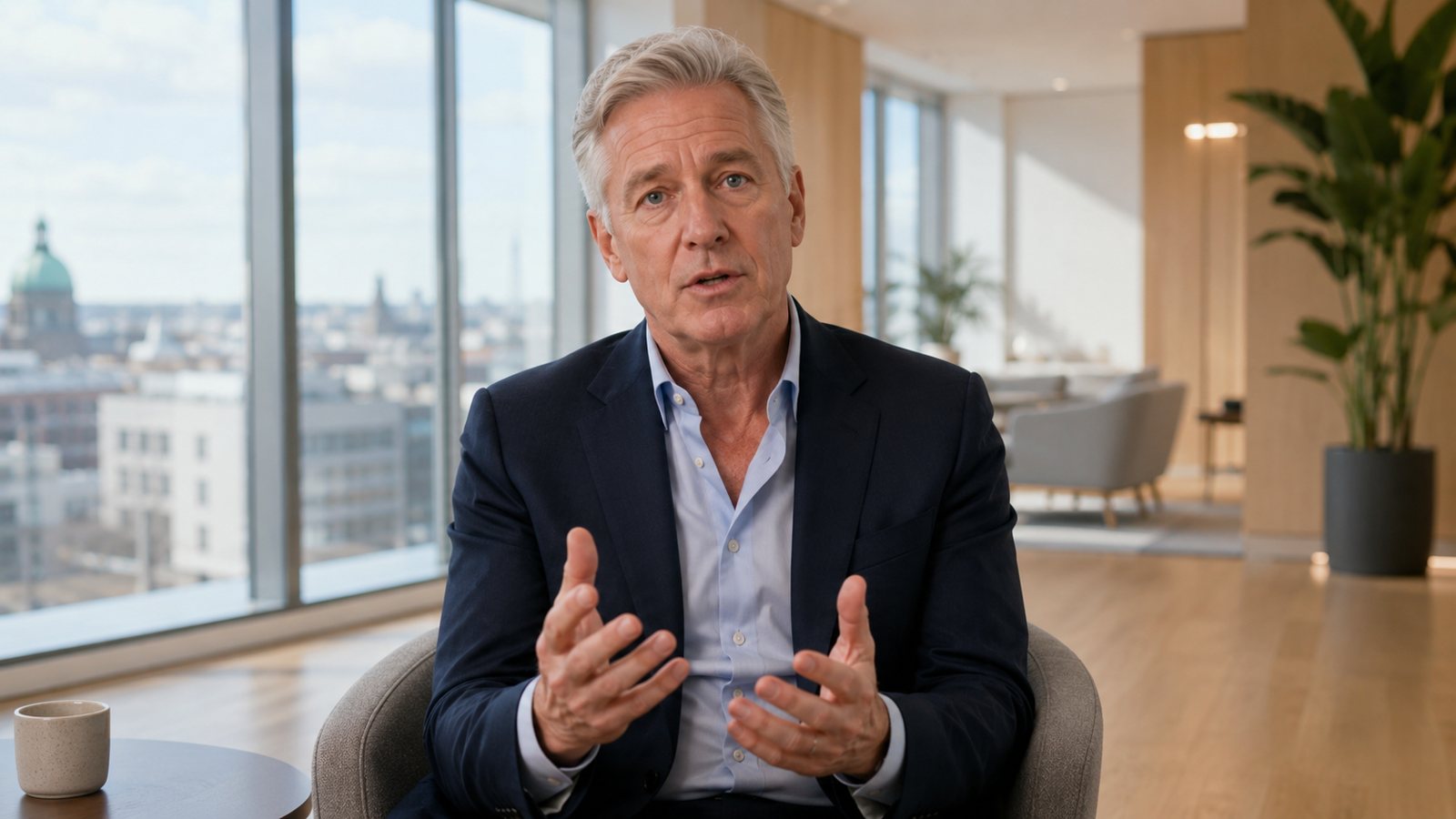 The course presenter addresses the camera in a bright modern office