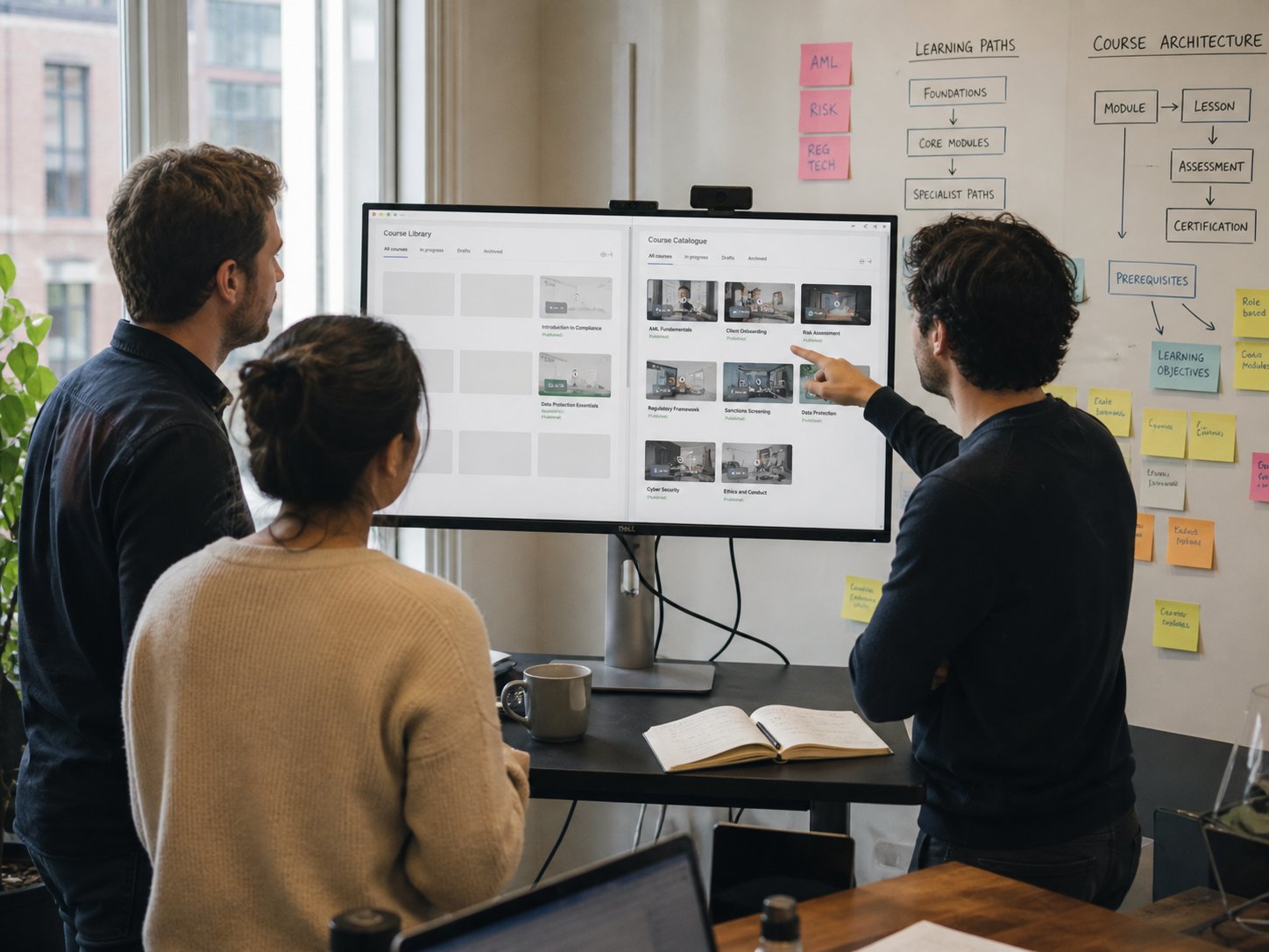 A platform team reviewing course library against catalogue